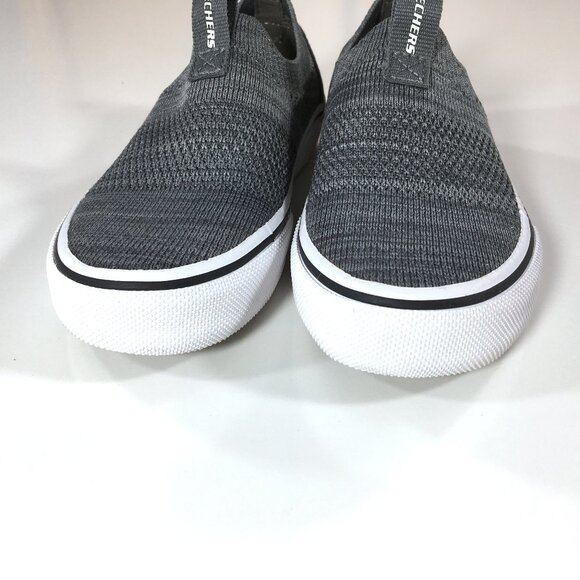 Skechers Sport Street Fame Slip On Sneakers Kids Size 11 EUR 27.5 Gray Knit - Picture 6 of 9